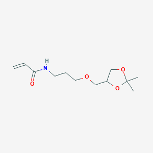 molecular formula C12H21NO4 B15410172 N-{3-[(2,2-Dimethyl-1,3-dioxolan-4-yl)methoxy]propyl}prop-2-enamide CAS No. 557113-27-6