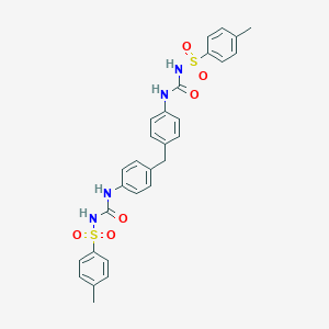 molecular formula C29H28N4O6S2 B154104 Benzenesulfonamide, N,N'-(methylenebis(4,1-phenyleneiminocarbonyl))bis(4-methyl- CAS No. 151882-81-4