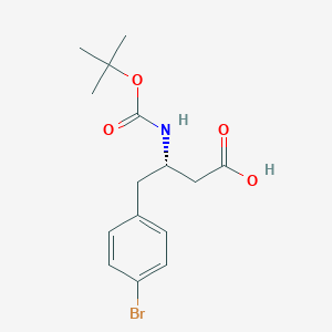 molecular formula C15H20BrNO4 B154107 (S)-4-(4-Bromophenyl)-3-((tert-butoxycarbonyl)amino)butanoic acid CAS No. 270062-85-6
