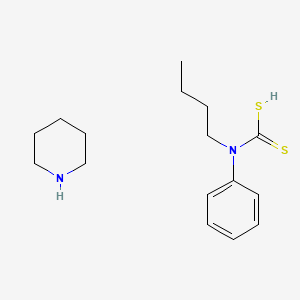 molecular formula C16H26N2S2 B15410903 Butyl(phenyl)carbamodithioic acid;piperidine CAS No. 796975-33-2