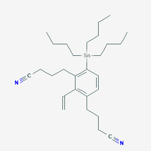 molecular formula C28H44N2Sn B15411133 4,4'-[2-Ethenyl-4-(tributylstannyl)-1,3-phenylene]dibutanenitrile CAS No. 820964-86-1