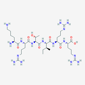 molecular formula C34H68N16O8 B15411184 L-Lysyl-N~5~-(diaminomethylidene)-L-ornithyl-L-threonyl-L-isoleucyl-N~5~-(diaminomethylidene)-L-ornithyl-N~5~-(diaminomethylidene)-L-ornithine CAS No. 716339-02-5