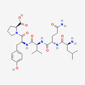 molecular formula C30H46N6O8 B15411273 L-Leucyl-L-glutaminyl-L-valyl-L-tyrosyl-L-proline CAS No. 546128-28-3