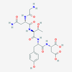 molecular formula C23H32N6O11 B15411299 L-Aspartic acid, glycyl-L-asparaginyl-L-threonyl-L-tyrosyl- CAS No. 570384-36-0