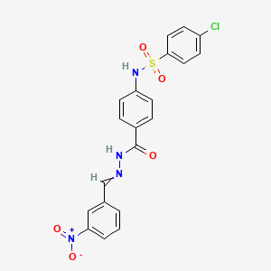 molecular formula C20H15ClN4O5S B15411362 4-[(4-chlorophenyl)sulfonylamino]-N-[(3-nitrophenyl)methylideneamino]benzamide CAS No. 477732-79-9