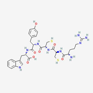 molecular formula C32H43N9O7S2 B15411451 L-Tryptophan, L-arginyl-L-cysteinyl-L-cysteinyl-L-tyrosyl- CAS No. 383413-56-7