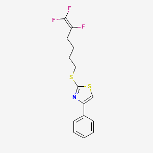 molecular formula C15H14F3NS2 B15411508 Thiazole, 4-phenyl-2-[(5,6,6-trifluoro-5-hexenyl)thio]- CAS No. 390410-89-6