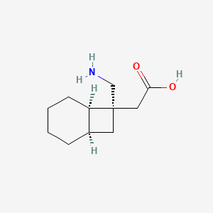 molecular formula C11H19NO2 B15411554 2-[(1R,6R,7S)-7-(aminomethyl)-7-bicyclo[4.2.0]octanyl]acetic acid CAS No. 473829-39-9