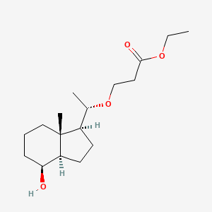 molecular formula C17H30O4 B15411587 Propanoic acid, 3-[(1S)-1-[(1S,3aR,4S,7aS)-octahydro-4-hydroxy-7a-methyl-1H-inden-1-yl]ethoxy]-, ethyl ester 