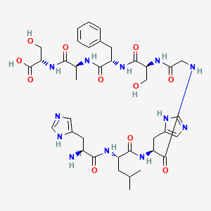 molecular formula C38H54N12O11 B15411664 H-His-Leu-His-Gly-Ser-Phe-Ala-Ser-OH CAS No. 315667-89-1