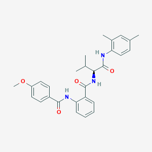 molecular formula C28H31N3O4 B15411857 N-{(2S)-1-[(2,4-Dimethylphenyl)amino]-3-methyl-1-oxo-2-butanyl}-2-[(4-methoxybenzoyl)amino]benzamide CAS No. 471260-34-1