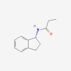 molecular formula C12H15NO B15411902 N-[(1R)-2,3-Dihydro-1H-inden-1-yl]propanamide CAS No. 401584-95-0