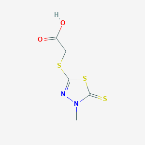 molecular formula C5H6N2O2S3 B15411927 Acetic acid, [(4,5-dihydro-4-methyl-5-thioxo-1,3,4-thiadiazol-2-yl)thio]- CAS No. 573948-30-8