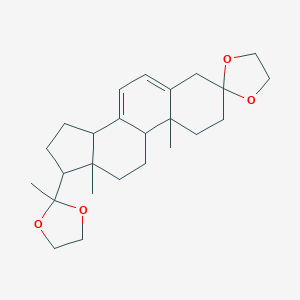 molecular formula C25H36O4 B154120 10,13-dimethyl-17-(2-methyl-1,3-dioxolan-2-yl)spiro[1,2,4,9,11,12,14,15,16,17-decahydrocyclopenta[a]phenanthrene-3,2'-1,3-dioxolane] CAS No. 19592-55-3