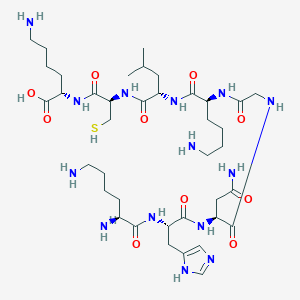 molecular formula C39H70N14O10S B15412022 L-Lysyl-L-histidyl-L-asparaginylglycyl-L-lysyl-L-leucyl-L-cysteinyl-L-lysine CAS No. 605634-03-5