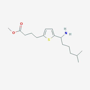 molecular formula C16H27NO2S B15412186 Methyl 4-[5-(1-amino-5-methylhexyl)thiophen-2-yl]butanoate CAS No. 185698-50-4