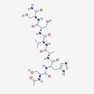 molecular formula C25H41N9O10 B15412264 Ac-Ser-His-Ala-Val-Ser-Ser-NH2 CAS No. 244103-75-1