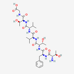 molecular formula C33H53N7O11 B15412317 L-Threonyl-L-phenylalanyl-L-threonyl-L-valyl-L-valyl-L-threonylglycine CAS No. 596105-75-8