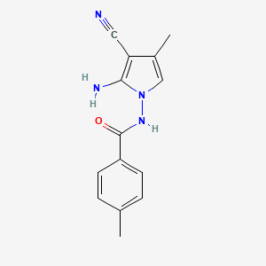 molecular formula C14H14N4O B15412339 N-(2-Amino-3-cyano-4-methyl-1H-pyrrol-1-yl)-4-methylbenzamide CAS No. 453587-58-1