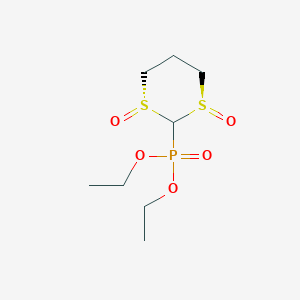 molecular formula C8H17O5PS2 B15412395 Phosphonic acid, [(1R,3R)-1,3-dioxido-1,3-dithian-2-yl]-, diethyl ester CAS No. 214899-24-8