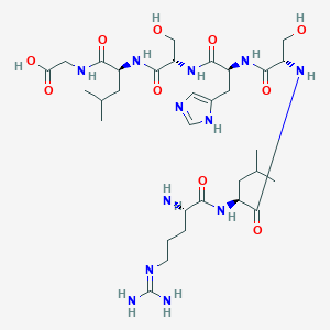 molecular formula C32H56N12O10 B15412464 N~5~-(Diaminomethylidene)-L-ornithyl-L-leucyl-L-seryl-L-histidyl-L-seryl-L-leucylglycine CAS No. 373594-90-2