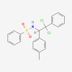 molecular formula C21H19Cl2NO2S B15412529 N-[2,2-Dichloro-1-(4-methylphenyl)-2-phenylethyl]benzenesulfonamide CAS No. 429619-18-1
