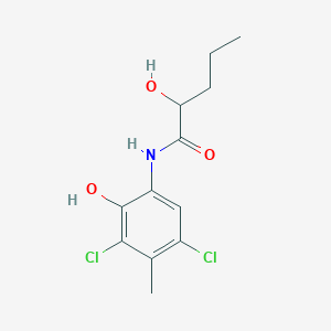 molecular formula C12H15Cl2NO3 B15412811 Pentanamide, N-(3,5-dichloro-2-hydroxy-4-methylphenyl)-2-hydroxy- CAS No. 401600-76-8