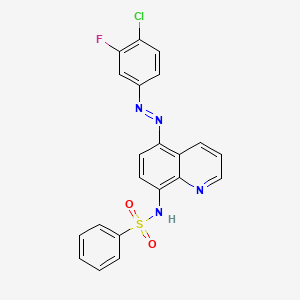 molecular formula C21H14ClFN4O2S B15412823 N-{5-[(E)-(4-Chloro-3-fluorophenyl)diazenyl]quinolin-8-yl}benzenesulfonamide CAS No. 219560-24-4