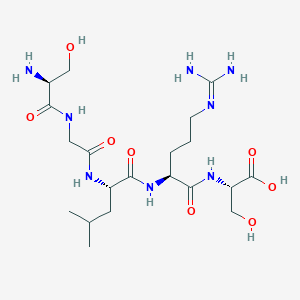 molecular formula C20H38N8O8 B15412828 L-Serylglycyl-L-leucyl-N~5~-(diaminomethylidene)-L-ornithyl-L-serine CAS No. 380231-05-0