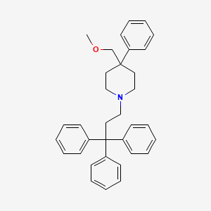 molecular formula C34H37NO B15412858 Piperidine, 4-(methoxymethyl)-4-phenyl-1-(3,3,3-triphenylpropyl)- CAS No. 189024-74-6