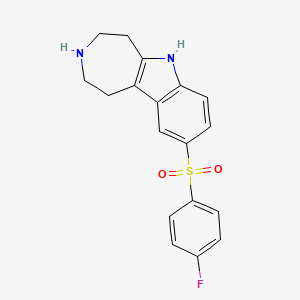 molecular formula C18H17FN2O2S B15412980 Azepino[4,5-b]indole, 9-[(4-fluorophenyl)sulfonyl]-1,2,3,4,5,6-hexahydro- CAS No. 321523-58-4