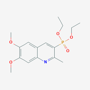 molecular formula C16H22NO5P B15413009 Phosphonic acid, (6,7-dimethoxy-2-methyl-3-quinolinyl)-, diethyl ester CAS No. 340146-56-7
