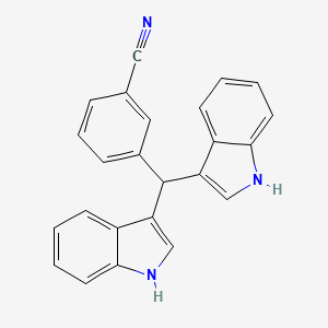 molecular formula C24H17N3 B15413012 Benzonitrile, 3-(di-1H-indol-3-ylmethyl)- CAS No. 294636-40-1