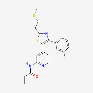 molecular formula C21H23N3OS2 B15413131 N-(4-{4-(3-Methylphenyl)-2-[2-(methylsulfanyl)ethyl]-1,3-thiazol-5-yl}pyridin-2-yl)propanamide CAS No. 365430-91-7