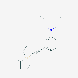 molecular formula C25H42INSi B15413406 N,N-Dibutyl-4-iodo-3-{[tri(propan-2-yl)silyl]ethynyl}aniline CAS No. 248276-94-0