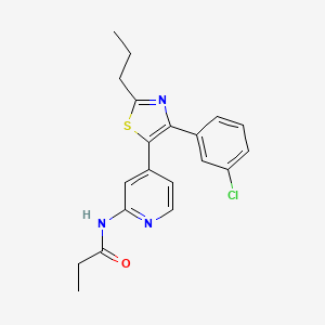 molecular formula C20H20ClN3OS B15413507 N-[4-[4-(3-Chlorophenyl)-2-propyl-1,3-thiazol-5-YL]-2-pyridyl]propionamide CAS No. 365429-22-7