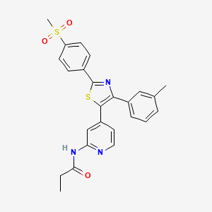 molecular formula C25H23N3O3S2 B15413588 N-(4-{2-[4-(Methanesulfonyl)phenyl]-4-(3-methylphenyl)-1,3-thiazol-5-yl}pyridin-2-yl)propanamide CAS No. 365430-84-8