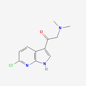 molecular formula C11H12ClN3O B15413679 Ethanone, 1-(6-chloro-1H-pyrrolo[2,3-b]pyridin-3-yl)-2-(dimethylamino)- 