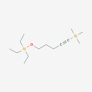 molecular formula C14H30OSi2 B15413709 Silane, triethyl[[5-(trimethylsilyl)-4-pentynyl]oxy]- CAS No. 495405-77-1