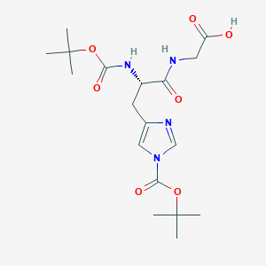 molecular formula C18H28N4O7 B15413727 Glycine, N,1-bis[(1,1-dimethylethoxy)carbonyl]-L-histidyl- CAS No. 415719-35-6