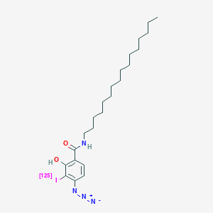 molecular formula C23H37IN4O2 B154138 3-Iodo-4-azido-N-hexadecylsalicylamide CAS No. 129178-67-2