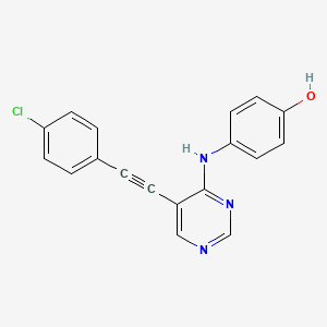 molecular formula C18H12ClN3O B15413826 Phenol, 4-[[5-[(4-chlorophenyl)ethynyl]-4-pyrimidinyl]amino]- CAS No. 393856-51-4