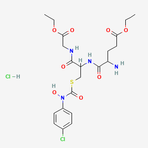 molecular formula C21H30Cl2N4O8S B15413940 Ethyl 4-amino-5-[[3-[(4-chlorophenyl)-hydroxycarbamoyl]sulfanyl-1-[(2-ethoxy-2-oxoethyl)amino]-1-oxopropan-2-yl]amino]-5-oxopentanoate;hydrochloride 