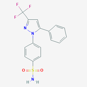 molecular formula C16H12F3N3O2S B154141 4-[5-Phenyl-3-(trifluoromethyl)pyrazol-1-yl]benzenesulfonamide CAS No. 170569-87-6