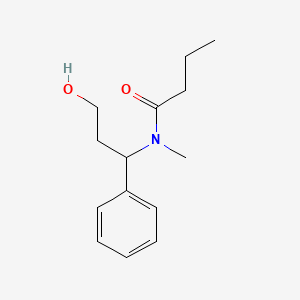 molecular formula C14H21NO2 B15414108 N-(3-Hydroxy-1-phenylpropyl)-N-methylbutanamide CAS No. 184593-03-1