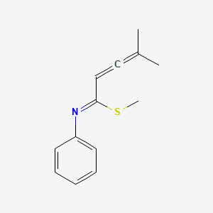 molecular formula C13H15NS B15414182 2,3-Pentadienimidothioic acid, 4-methyl-N-phenyl-, methyl ester CAS No. 188836-28-4