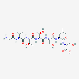 molecular formula C27H49N7O12 B15414190 Glycyl-L-valyl-L-threonyl-L-threonyl-L-seryl-L-leucyl-L-serine CAS No. 245669-47-0