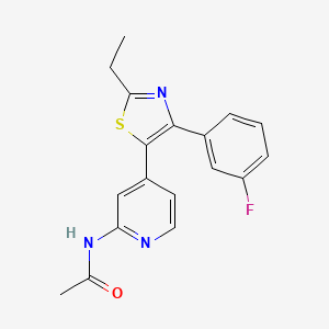 molecular formula C18H16FN3OS B15414384 N-[4-[2-Ethyl-4-(3-fluorophenyl)-1,3-thiazol-5-YL]-2-pyridyl]acetamide CAS No. 365430-44-0