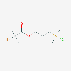 molecular formula C9H18BrClO2Si B15414595 Propanoic acid, 2-bromo-2-methyl-, 3-(chlorodimethylsilyl)propyl ester CAS No. 370870-81-8