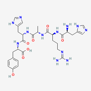 molecular formula C30H42N12O7 B15414600 L-Histidyl-N~5~-(diaminomethylidene)-L-ornithyl-L-alanyl-L-histidyl-L-tyrosine CAS No. 227452-94-0